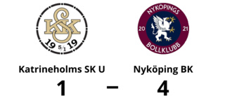 Förlust för Katrineholms SK U mot Nyköping BK med 1-4