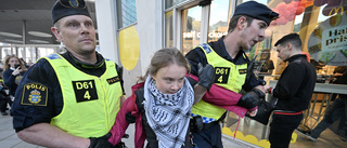 Greta Thunberg fördes bort – torg spärrades av