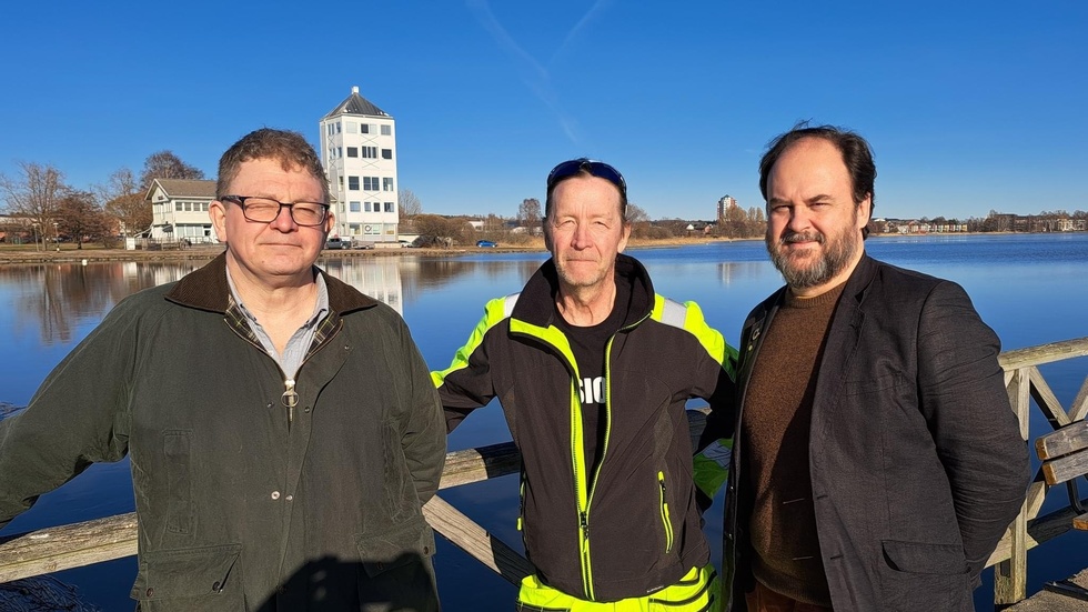 Från vänster Tommy Jonsson (M), Gunnar Granqvist entreprenör och Marcus Pehrsson (S).