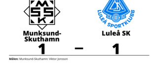 Oavgjort i toppmötet mellan Munksund-Skuthamn och Luleå SK