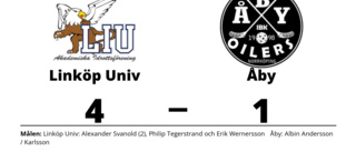 Alexander Svanold gjorde två mål när Linköp Univ vann