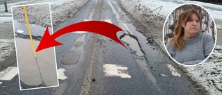 Stora hål på Eskilstunas vägar – Johanna, 52, fick bilen förstörd