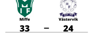 Västervik föll mot Miffe med 24-33