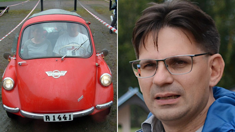 Ola Gustafsson (KD) är motorintresserad och äger två bilar och två motorcyklar. Bland annat en sån här Heinkel Trojan från 1964. Trots att den ser mera ut som en liten bil med ratt och allt är den en motorcykel.