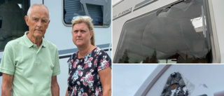 Husbilsemestern blev en mardröm – prejades av lastbil i Jokkmokk