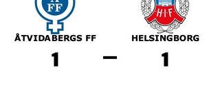 Oavgjort för Åtvidabergs FF hemma mot Helsingborg