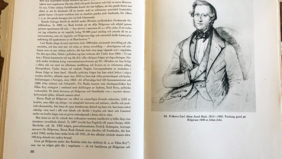 I Manne Hofréns bok ”Helgerum i Tjust” finns en teckning av baron Raab.