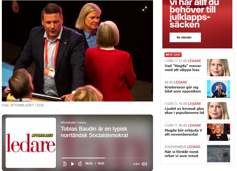 Under S-kongressen blev NSD:s Olov Abrahamsson intervjuad av Aftonbladets Anders Lindberg. Det handlade om utmaningarna för nya partisekreteraren Tobias Baudin (bilden). Lyssna gärna på ljudklippet!