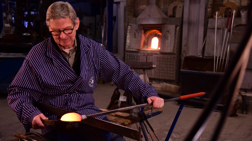Martin Ohlssons pappa har arbetat på Reijmyre glasbruk i 67 år. 