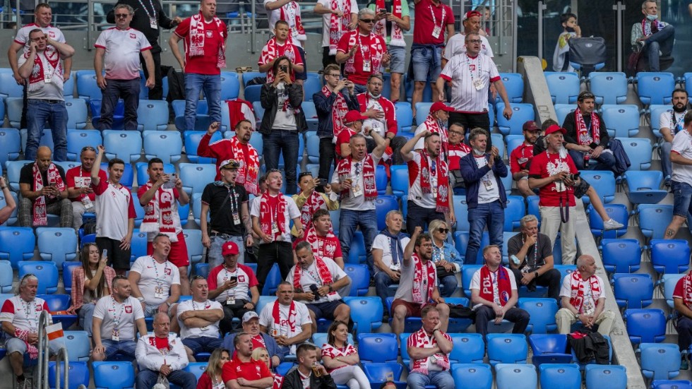 En fotbolls-EM-match mellan Polen och Slovakien i S:t Petersburg.