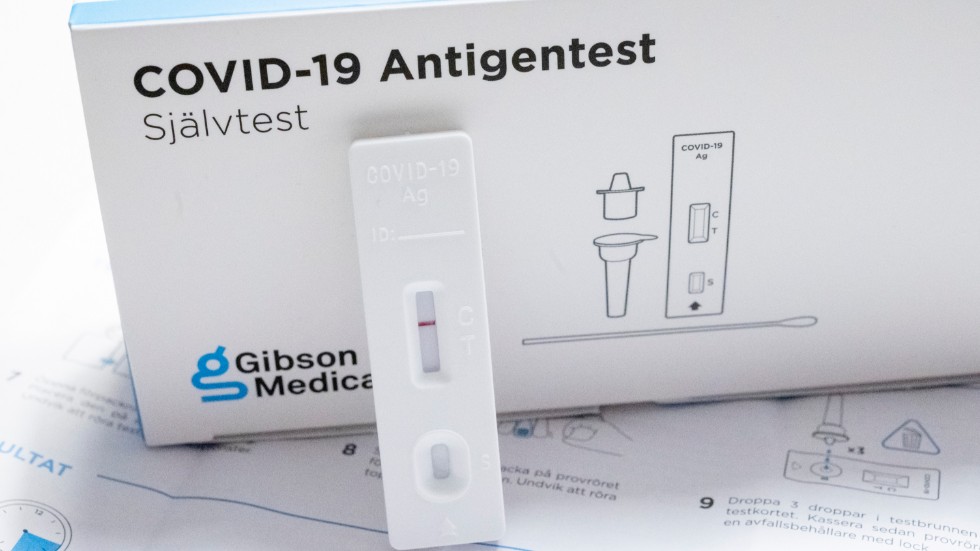 Ett självtest (snabbtest ) från Gibson Medical av typen antigentest för Covid-19 visar negativt resultat. 

