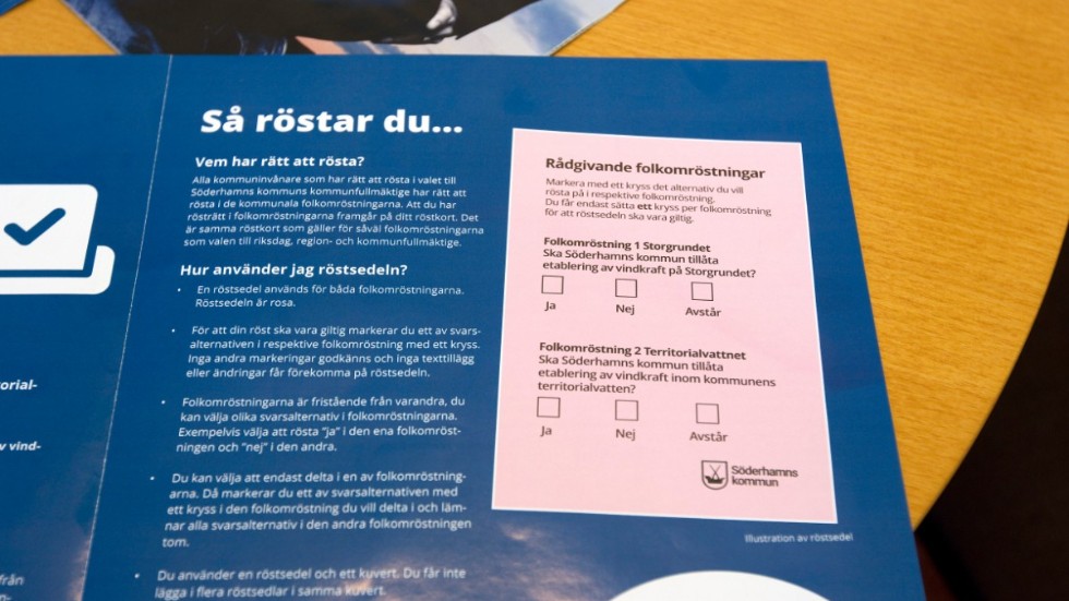 Fyra lokala folkomröstningar har skett i tre kommuner, däribland om en kommunal etablering av vindkraft i Söderhamn. Arkivbild.