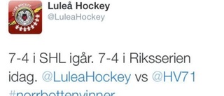 HV 71:s twitterpik mot Luleå Hockey