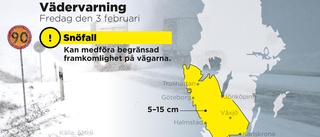 SMHI varnar för snöfall i Götaland