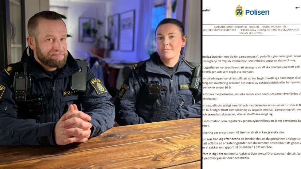 Områdespoliserna Erik Johansson och Martina Karlsson varnar allmänheten för märkliga brev, mejl eller telefonsamtal.