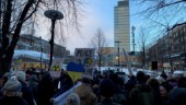 Flera hundra visade sitt stöd för Ukraina