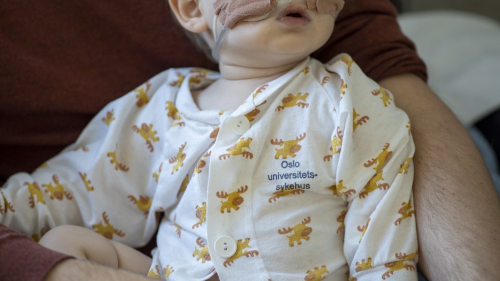 Alfred Hol Linnsund, tio månader gammal, drabbades av RS-viruset i Oslo 2021. Arkivbild.