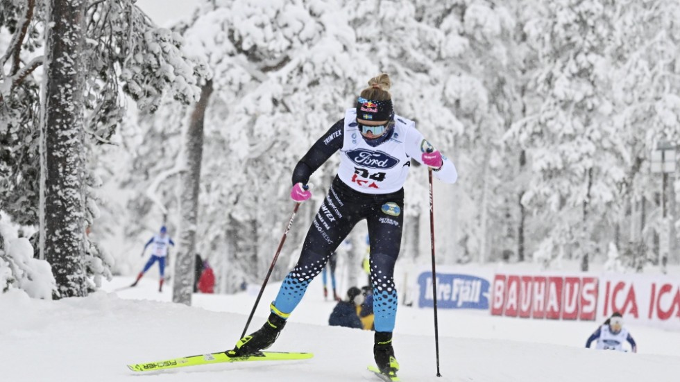 Linn Svahn åkte ut i semifinal i sprinten i Falun. Arkivbild.