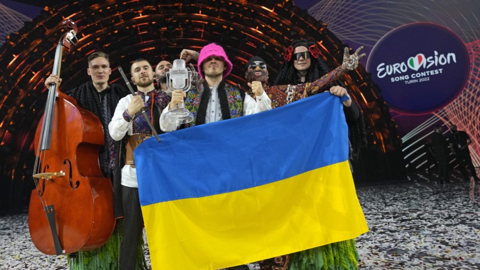 Årets vinnare i Eurovision Song Contest, Kalush Orchestra från Ukraina. Arkivbild.