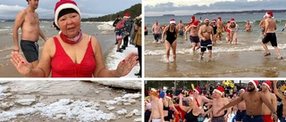 Femårsjubileum för Juldoppet i Varamon – Mellan 50-60 tappra badare trotsade minusgraderna i luften: "Det var skönt"