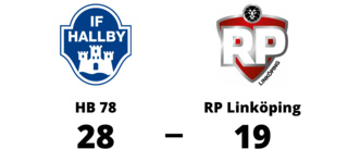 Förlust för RP Linköping mot HB 78 med 19-28