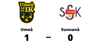 Sunnanå föll med 0-1 mot Umeå