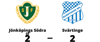 Kryss mellan Jönköpings Södra IF och Svärtinge efter svängig match