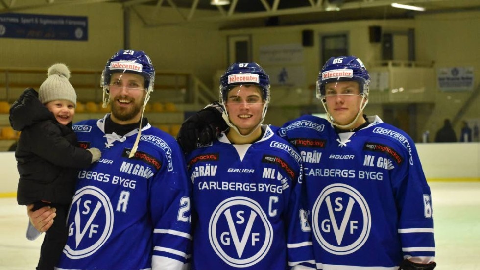 Tre av målskyttarna: Simon Dahl, Christoffer Velander och Olle Engqvist.