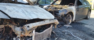 Flera bilar sattes i brand