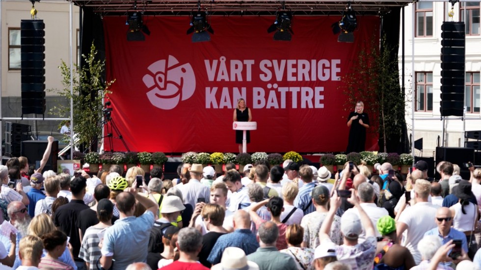 Statsminister Magdalena Andersson (S) talade om att Sverige är under hot. Ett av de största hoten är en fortsatt vänsterregering. 