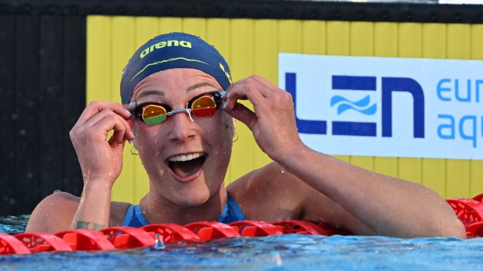 Sarah Sjöström tog en ny seger i världscupen när hon vann 50 meter fjäril i Aten på lördagskvällen. Arkivbild.