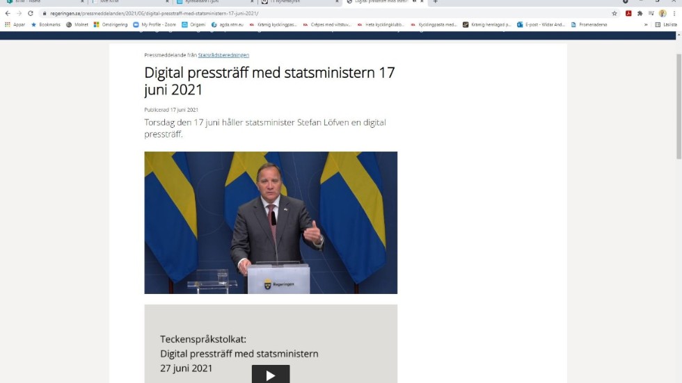 Statsminister Stefan Löfven höll en egen pressträff på torsdagseftermiddagen där han förklarade att han inte ansåg att V och de "högerkonservativa" agerar ansvarsfullt.