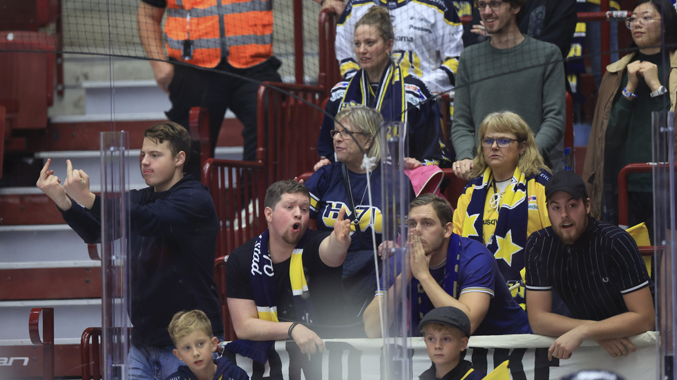 HV71:s hejarklack under bortamötet med Malmö.