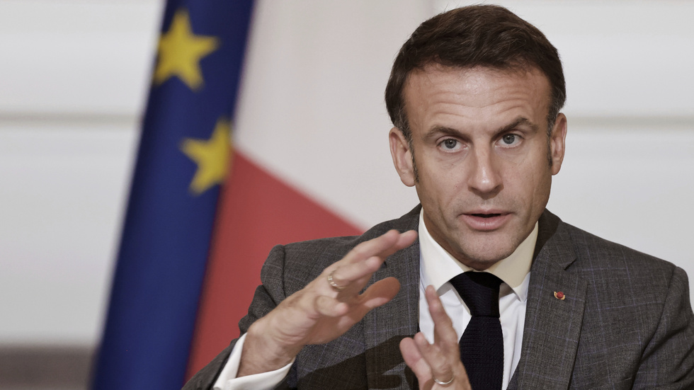 Frankrikes president Emmanuel Macron har uppmanat länder att "arbeta mot ett eldupphör" i Gazakriget. Arkivbild.