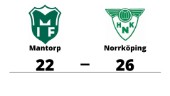 Mantorp föll på hemmaplan mot Norrköping