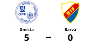 Storförlust för Barva - 0-5 mot Gnesta