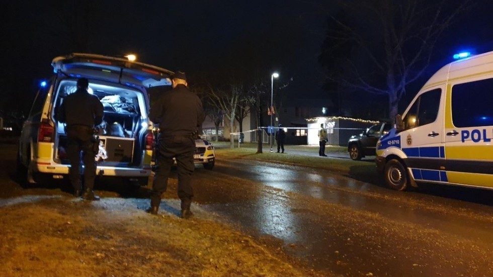 Strax före klockan 21.00 fick polisen larm om skottlossning på Skattegården i Skäggetorp 
