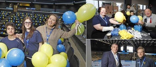 Uppdraget: Blåsa upp 2 000 blågula ballonger