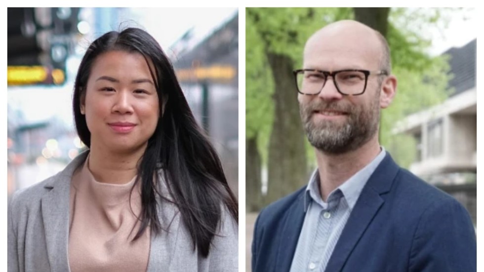 Julie Tran och Christian Widlund är toppkandidater för Centerpartiet i regionvalet i Östergötland respektive kommunvalet i Norrköping.