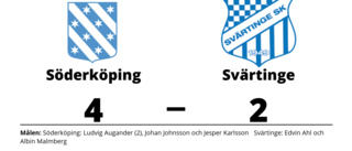 Mål av Edvin Ahl och Albin Malmberg när Svärtinge förlorade