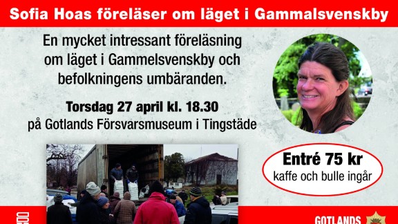 Sofia Hoas berättar om läget i Gammalsvenskby. 