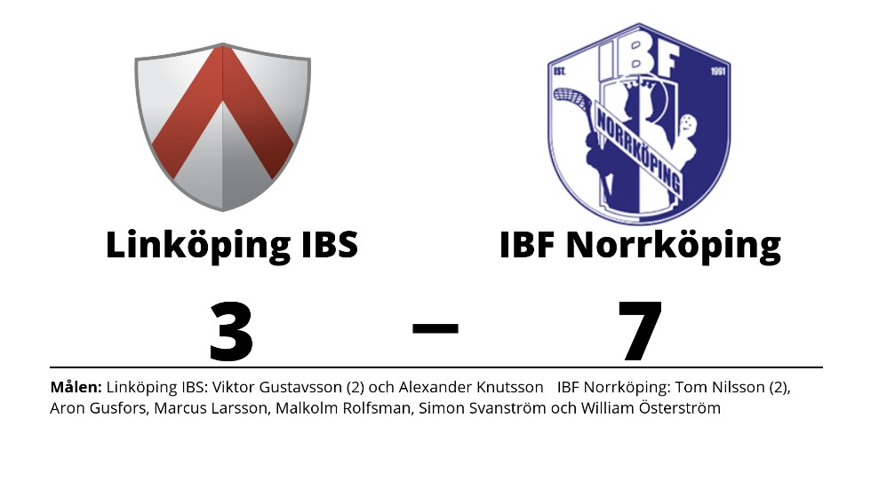 Linköpings IBS förlorade mot IBF Norrköping