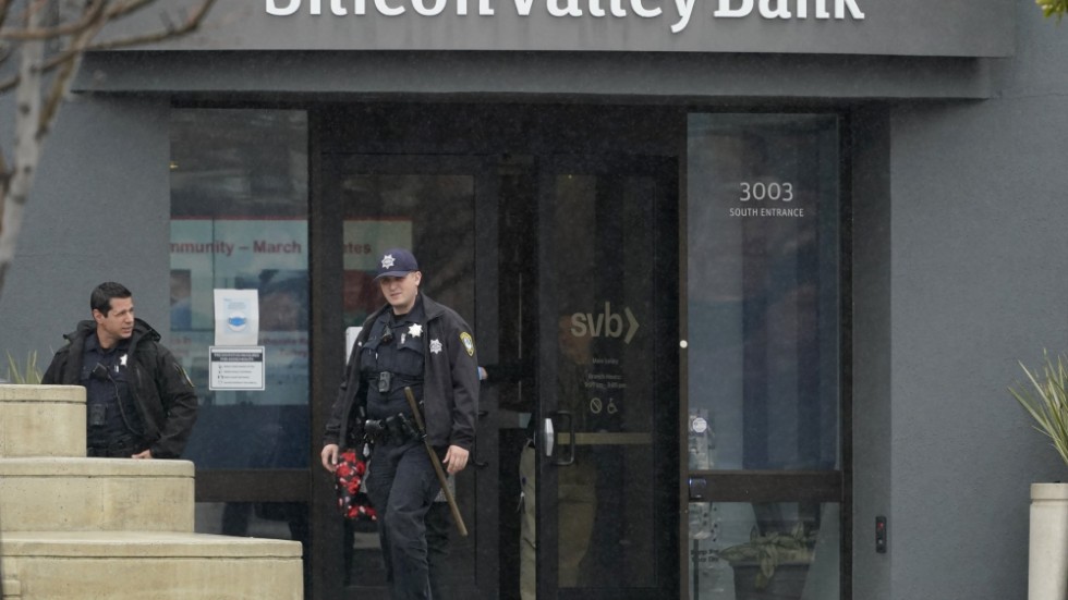 Den amerikanska så kallade nischbanken Silicon Valley Banks verksamhet brakade samman i slutet av förra veckan. Nu är banken stängd och myndigheterna kontrollerar dess tillgångar. Arkivbild.