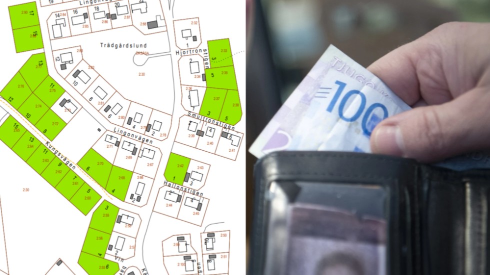 I Vimmerby kommun kan man trots skenande priser och hög inflation fortfarande köpa en villatomt på mellan 800 och upp till 1 800 kvadratmeter för en 100-lapp. Flest 100-kronorstomter finns i Gullringen som kartan visar.