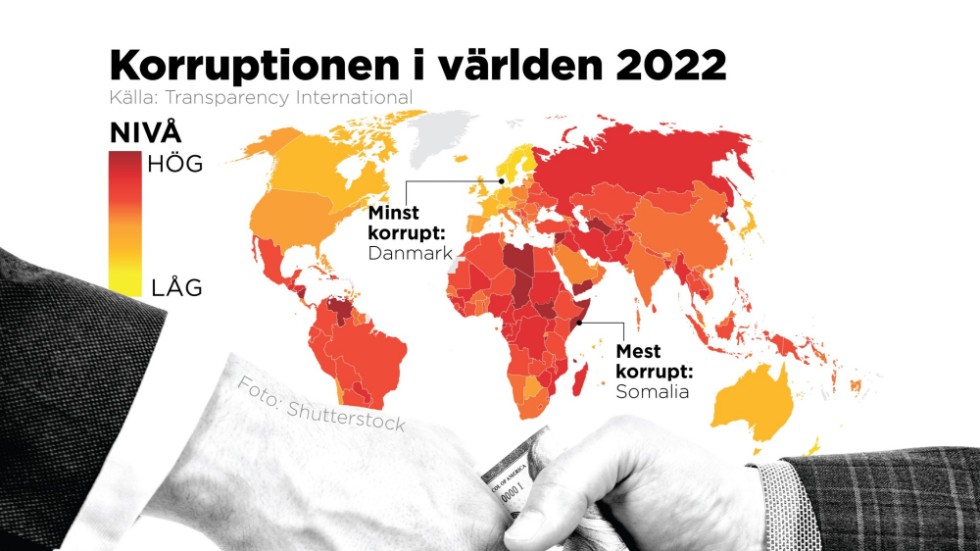 Transparency Internationals korruptionsindex för 2022.