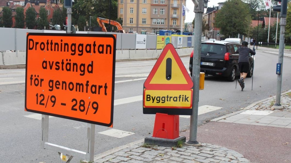 Drottninggatan är en av många gator där arbete genomförs i Linköping.