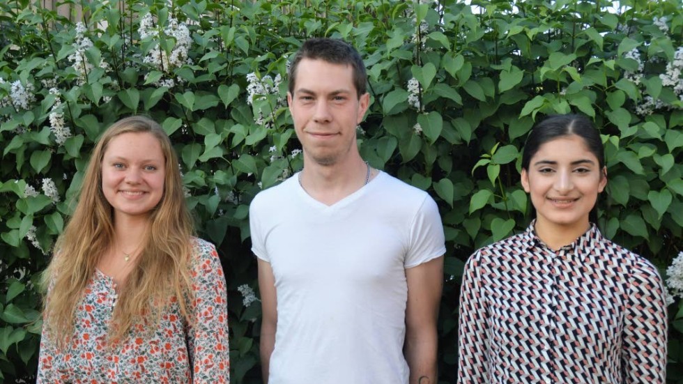 Maja Danlid, Christoffer Cederstrand och Maleka Hemat Khil är unga centerpartister med sikte på framtiden.