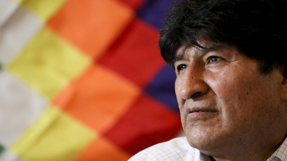 Evo Morales. Bilden är tagen i Argentina vid ett politiskt möte i februari i år.