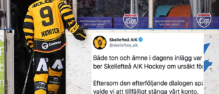 Hamnade i blåsväder – Skellefteå AIK stängde tillfälligt twitterkontot: "Vi beklagar"