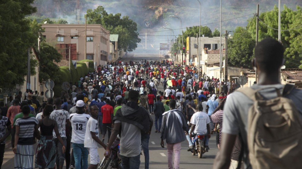 Tidigare protester i Malis huvudstad Bamako i juni.